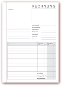 Rechnungsblock DIN A4, 2 x 40 Blatt (1 Original + 1 Durchschlag)