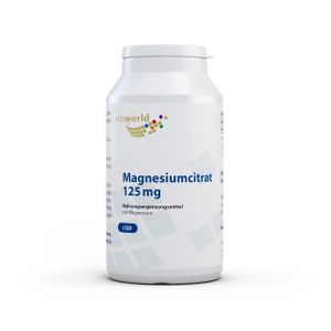 Vita World Magnesiumcitrat 125 mg | 120 Kapseln | vegan | gluten- und laktosefrei