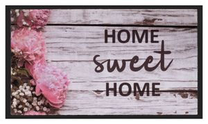 Fußmatte - Pastellrosa - Hellgrau - Schwarz - 75 x 50 cm - Home Sweet Home
