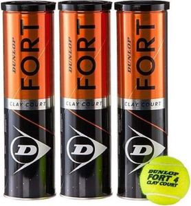 DUNLOP FORT CLAY COURT Packung mit 12 Bolas, 3 Dosen x 4 Bälle