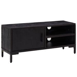 vidaXL TV-Schrank Schwarz 90x30x40 cm Massivholz Kiefer