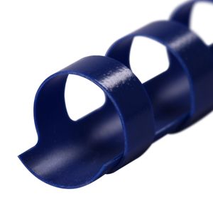 Plastikbinderücken, BLAU, 10 mm, 21 Ringe, 100 Stück, für ca. 55 Blatt – Plastikringbindung, Spiralbindung, Ringbindung