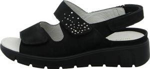 Waldläufer M-Wiola NUBUK Damen Sandale in Schwarz, Größe 5.5