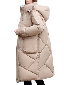 Damen Steppmäntel Tasche Mantel Bequeme Trenchcoats Stand Neck Puffer Winter Warm Jacken Khaki,Größe S