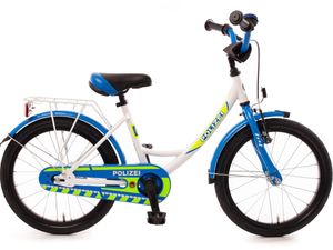 18 Zoll Polizei Fahrrad mit Rücktrittbremse Kinderfahrrad ab 4 Jahre jungen Polizeifahrrad (Modell 2023)