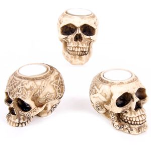 3 Totenkopf Teelicht- Halter 3 Skull tealight Holder Fantasy skull Gothic Horror