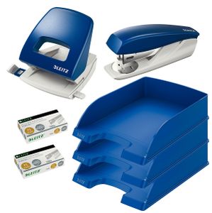 Leitz Heftgerät 5501 NeXXt Kunststoff Tacker 25 Blatt - Blau Komplett-Set Schreibtisch