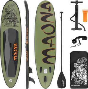 ECD Germany Nafukovací prkno Stand Up Paddle Board Maona, 308x78x10 cm, olivová barva, PVC, do 120 kg, pumpa, taška na přenášení příslušenství ECD Germany Nafukovací prkno Stand Up Paddle Board Maona, 308x78x10 cm, olivová barva, PVC, do 120 kg, pumpa, taška na přenášení příslušenství
