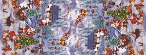 PVC Tischdecke Winterland Wachstuch Weihnachten· Eckig · Länge & Breite wählbar · abwaschbare Tischdecke · Nikolaus Santa Winterlandschaft Xmas, Größe:140 x 200 cm