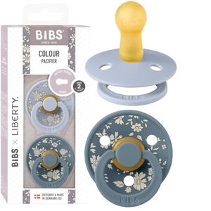 BIBS Liberty Beruhigungssauger Schnuller Hevea Kautschuk Naturform 2er Capel Dusty Blue M