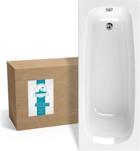 Calmwaters® Rechteck-Badewanne 180x80 cm, Acrylwanne Original, ergonomische Körperformbadewanne, Maße 180 x 80 cm, Rechteckbadewanne Weiß, 01SL3353