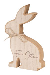 Osterhase Frohe Ostern Deko Hase H20cm Mango Holz Natur Figur Tischdeko Frühling