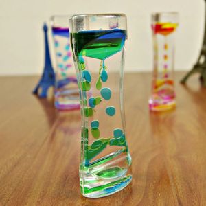Tropfen Sanduhr Flüssig Bewegung Blasen Liquid Motion Bubble Timer Sanduhr  Schreibtisch Spielzeug ,(Green)