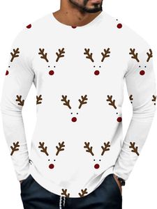 Herren Langarmshirts Weihnachtspullover Rundhals Sweatshirt Weihnachtsdruck Pulli Style-a,Größe L