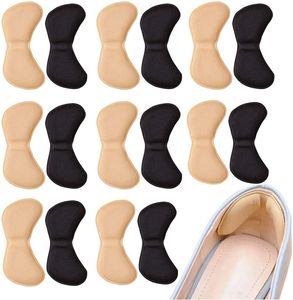 8 Paar Schwamm Fersenpolster, Fußpflege Fersenkissen, Ferse Schuheinlagen, Selbstklebend, Komfort (Schwarz & Fleischfarbig)
