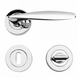 Türgriffe Türdrücker Tür Beschläge Klinke rozette Garnitur Variante Buntbart BB, Chrom Poliert "Elize" Serien Design