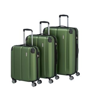 Travelite City Kofferset 3-tlg. 4w L/M/S Grün 73040-80 Koffer mit 4 Rollen Kofferset