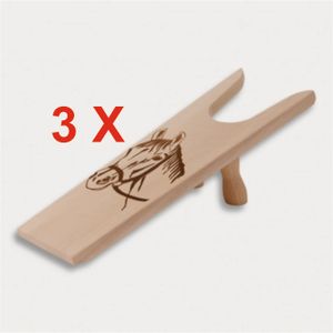 3  Stück = Stiefelknecht, mit Pferdekopf aus Holz 32,5 cm