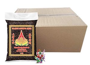 yoaxia ® - 10er Pack - [ 10x 1kg ] ROYAL THAI Schwarzer Reis / Riz Noir Cargo AAA / Black Cargo Rice + ein kleines Glückspüppchen - Holzpüppchen