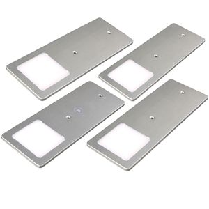 kalb |  LED Unterbauleuchten silber 5W- sehr flache Küchenleuchte mit Touch-Dimmfunktion Einbaustrahler Einbauspot