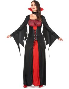 Edle Vampirgräfin Halloween-Damenkostüm schwarz-rot