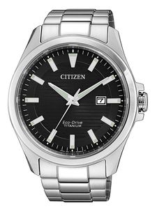 Citizen BM7470-84E Eco Drive zegarek męski tytanowy datownik srebrny