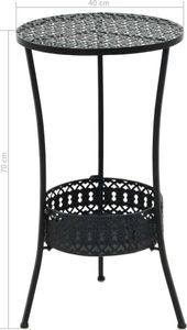 vidaXL Stolik bistro czarny 40x70cm metalowy