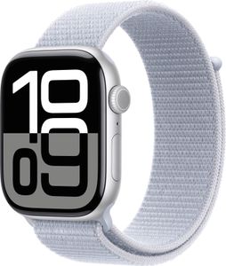 Watch Series 10 GPS, 46 mm Aluminiumgehäuse Silber, Sport Loop Blaue Wolke