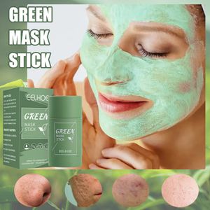 2X Grüntee Gesichtsmaske,Grüner Tee Purifying Clay Stick Mask Deep Clean Pore Moisturizing Oil Control Poren entfernen Mitesser Gesichtspflege