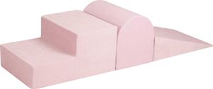 MeowBaby Motorikkurs für Babys - Motorikmodul für Kinder, 3-Elemente-Spielplatz 145 x 45 cm, Samt, Puderrosa MeowBaby Motorikkurs für Babys - Motorikmodul für Kinder, 3-Elemente-Spielplatz 145 x 45 cm, Samt, Puderrosa