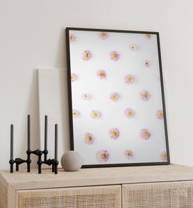 Poster Wasserblumen, groesse_poster:40x50 cm, groesse_rahmen:birke 40x50 cm