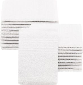 Waschhandschuhe 20er Set, Baumwollmix, weiß, 16x22 cm Waschhandschuhe 20er Set, Baumwollmix, weiß, 16x22 cm