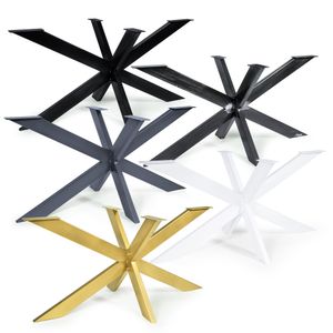 Tischgestell Spider Tischbeine Kreuzgestell 120x70 cm (Weiß) Tischkufen Stahl Metall Esstisch Schreibtisch Konferenztisch