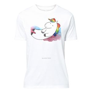 Mr. & Mrs. Panda Größe XXL T-Shirt Uni Einhorn Wolke 7  - Weiß - Geschenk, Lächeln, Unicorn, Realität, lustig, witzig, Einhorn Deko, Pegasus