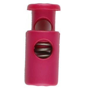 Kordelstopper rund mit Feder Dill Knöpfe Farben allgemein: Pink, Durchmesser: 23 mm