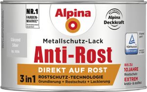 Alpina Metallschutz-Lack Anti-Rost 300 ml silber glänzend
