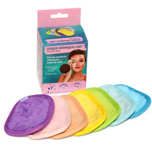 Waschbare Abschminkpads - VENTEO - 7er-Pack - Wiederverwendbar - Für alle Hauttypen - Ultraweiche Mikrofaser - Maschinenwaschbar - Mehrfarbig - Ökologisch