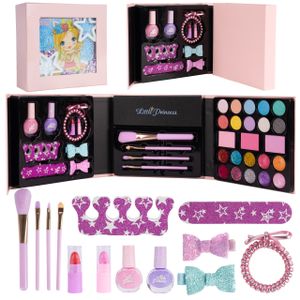 MalPlay Kinder Make-up und Nagelkosmetik Set Schatten Lacke Kinderschminke Prinzessin, Lidschatten, Lippenstifte, Pinsel, Mädchen ab 5 Jahren