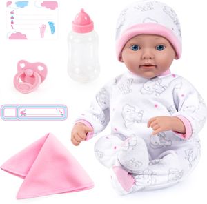 Bayer Design 93827AB Reborn Babypuppe, geschlechtsecht, realistisch, Schnuller, Flasche, Decke, 38 cm, weiß Bayer Design 93827AB Reborn Babypuppe, geschlechtsecht, realistisch, Schnuller, Flasche, Decke, 38 cm, weiß