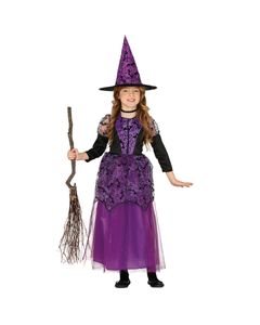 Kleine Hexe Luna Kinder Verkleidung für Halloween und Karneval Größe: 5-6 Jahre