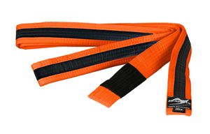 Ju-Sports BJJ Kindergürtel orange schwarzer Streifen Länge 260cm