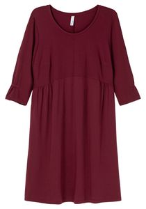 sheego Damen Große Größen Shirtkleid mit gerafften 3/4-Ärmeln Shirtkleid Citywear feminin Rundhals-Ausschnitt - unifarben