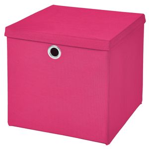 1 Stück Pink Faltbox 33 x 33 x 33 cm  Aufbewahrungsbox faltbar mit Deckel