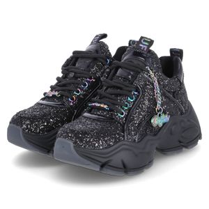 Buffalo Damen Binary Glitter Chain Sneaker Low - 1630961, Farbe:Schwarz, Damen Schuhe:39