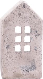Windlicht Haus Antik Optik Zement creme 30,5 cm