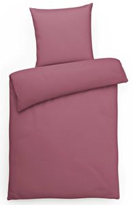 Einfarbige Mako Satin Bettwäsche 135x200 Rot Uni rote Bettwäsche 135 x 200 - Bettbezug aus gekämmter Baumwolle