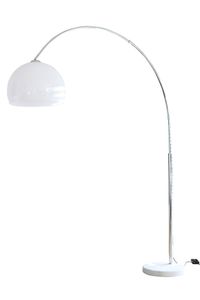 SalesFever Bogenlampe 208 cm | höhenverstellbar | Ø Lampenschirm 40 cm | echter Marmorfuß | B 155 x T 40 x H 208 cm | weiß