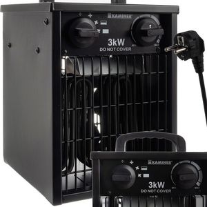 Kaminer 24361 Elektrický topný ventilátor 3000 W, 514m3/h, IPX4, černá