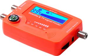 2-in-1 Satelliten- & TV-Signal-Finder – Tragbares Signalstärkemessgerät mit LCD, Kompass & Alarm
