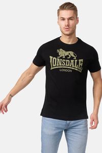 Herren T-Shirt normale Passform LOGO Black/Olive XL Lonsdale